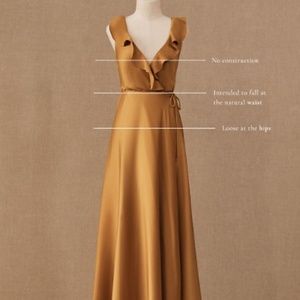 Tansy Satin Charmeuse Maxi Dress (Color: Marigold)